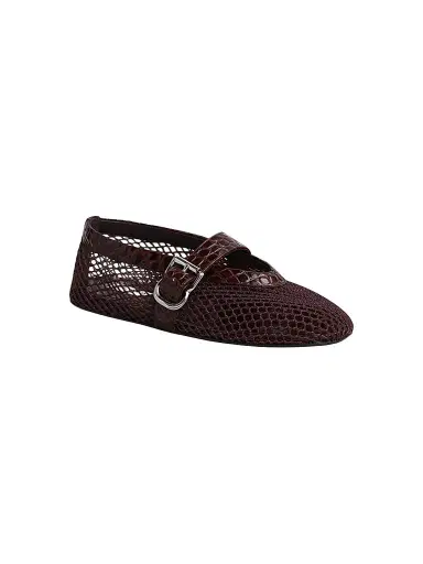 Alaïa Women's La Ballarine Mesh & Croc-Embossed Flats | Thumbnail 1