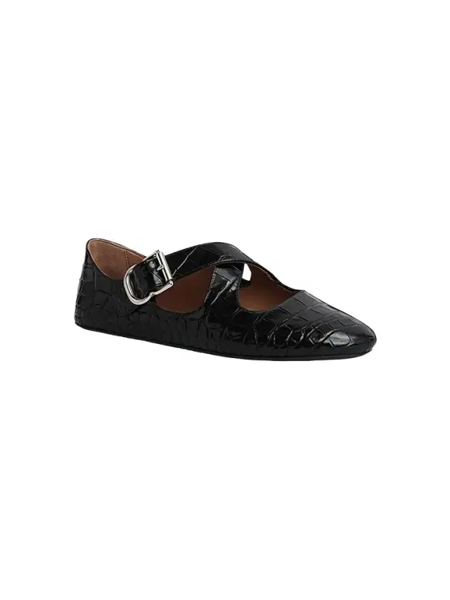 Alaïa Women's Criss Cross Croc-Embossed Mary Jane Flats