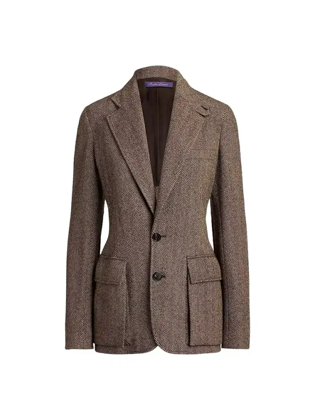Ralph Lauren Collection Women's Preston II Herringbone Tweed Blazer