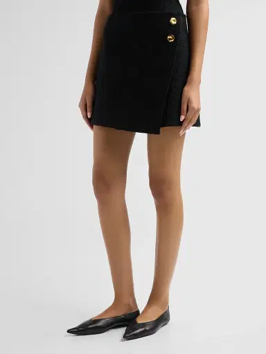 Cara Cara Women's Luca Tweed Side-Button Mini Skirt | Thumbnail 4 Cara Cara Women's Luca Tweed Side-Button Mini Skirt | Thumbnail 4