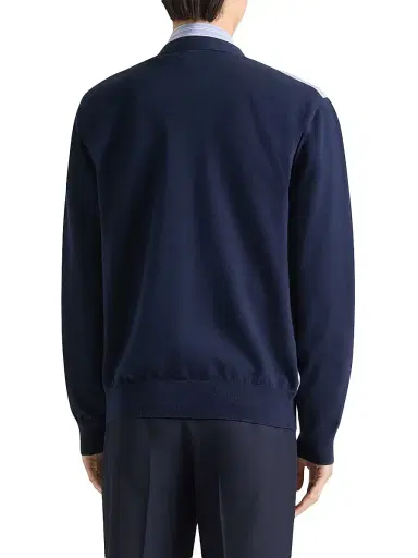 Givenchy Men's Striped Cardigan in Cotton with Gros Grain Detail | Thumbnail 4 Givenchy Men's Striped Cardigan in Cotton with Gros Grain Detail | Thumbnail 4