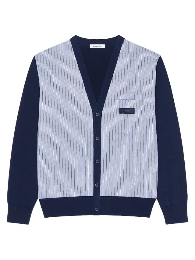 Givenchy Men's Striped Cardigan in Cotton with Gros Grain Detail