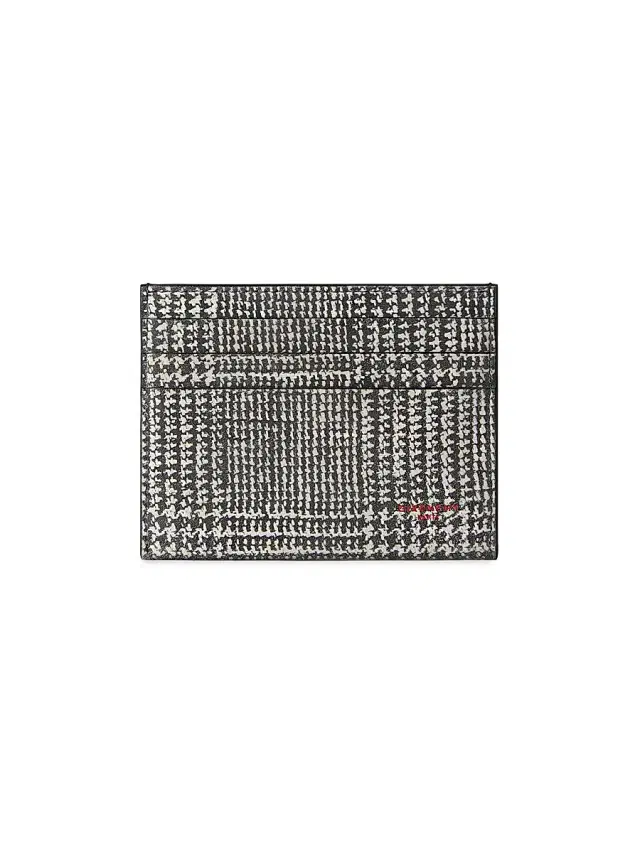 Men's Card Holder in Houndstooth Effect Leather