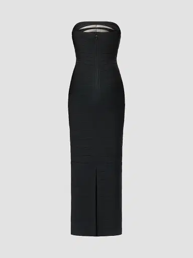Hervé Léger Women's The Metallic Kayla Bandage Strapless Gown | Thumbnail 7