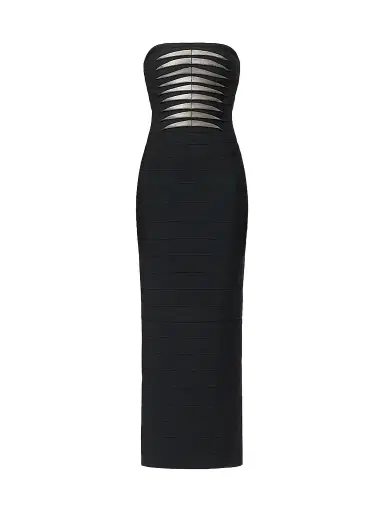 Hervé Léger Women's The Metallic Kayla Bandage Strapless Gown | Thumbnail 1