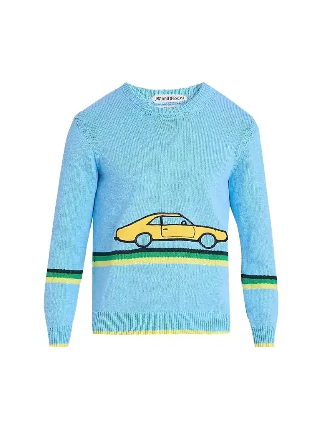 JW Anderson Men's Graphic Cotton Crewneck Sweater