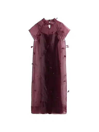 Simkhai Women's Pauline Embellished Semi-Sheer A-Line Midi Dress | Thumbnail 1