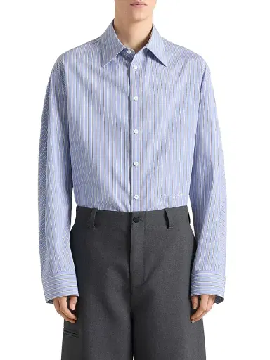 Givenchy Men's Couture Seam Striped Shirt in Cotton Oxford | Thumbnail 3