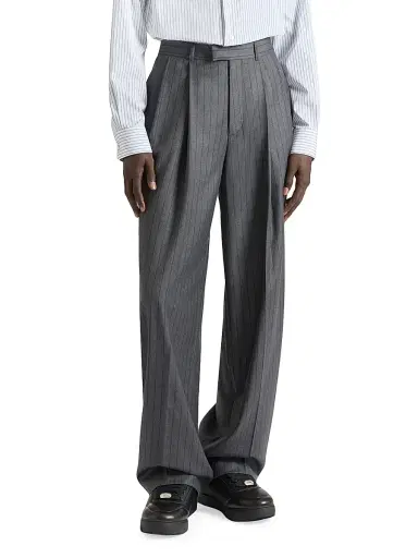 Givenchy Men's Double Pleated Striped Pants in Wool | Thumbnail 3