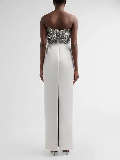 Atelier Prabal Gurung Women's Floral-Embellished Strapless Column Gown | Thumbnail 3