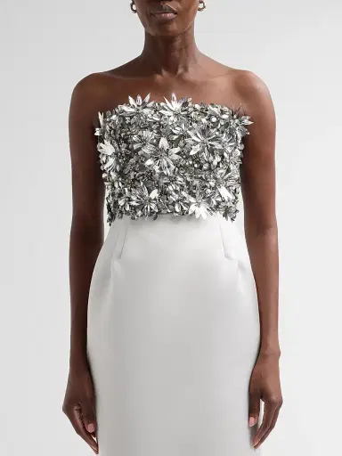 Atelier Prabal Gurung Women's Floral-Embellished Strapless Column Gown | Thumbnail 5