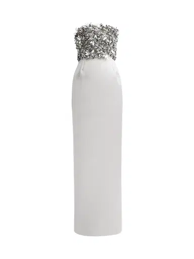 Atelier Prabal Gurung Women's Floral-Embellished Strapless Column Gown | Thumbnail 1