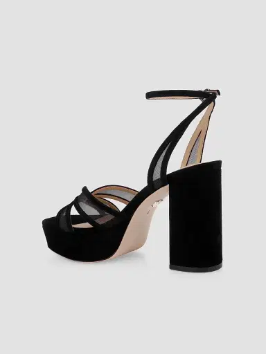 BADGLEY MISCHKA Women's Yohana 100MM Suede Sandals | Thumbnail 3