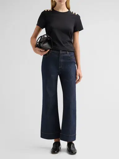 Cinq à Sept Women's Joey Mid-Rise Flare Crop Jeans | Thumbnail 2 Cinq à Sept Women's Joey Mid-Rise Flare Crop Jeans | Thumbnail 2