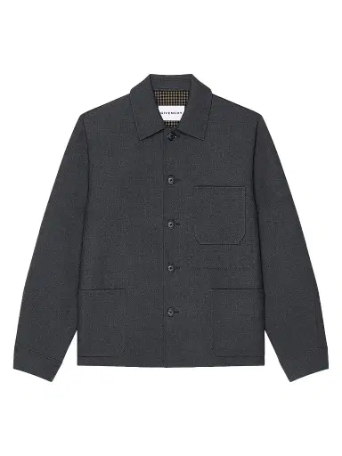 Givenchy Men's Overshirt in Wool with Checked Reverse | Thumbnail 1