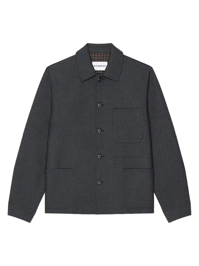Givenchy Men's Overshirt in Wool with Checked Reverse