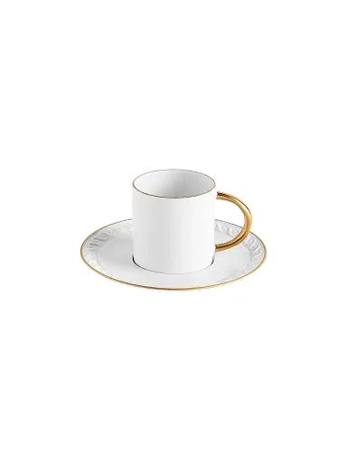 L'Objet Neptune 2-Piece Porcelain & 24K Gold Espresso Cup & Saucer Set | Thumbnail 1