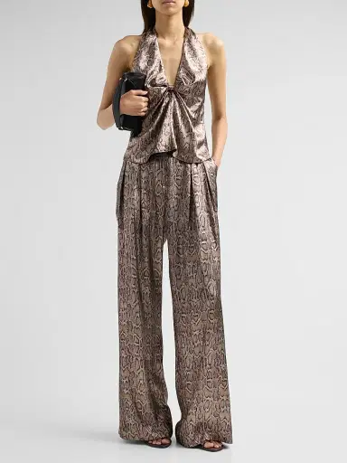 Ramy Brook Women's Oscar Metallic Python-Print Wide-Leg Pants | Thumbnail 2 Ramy Brook Women's Oscar Metallic Python-Print Wide-Leg Pants | Thumbnail 2