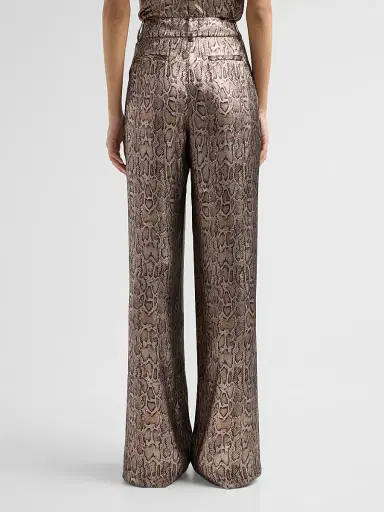 Ramy Brook Women's Oscar Metallic Python-Print Wide-Leg Pants | Thumbnail 3 Ramy Brook Women's Oscar Metallic Python-Print Wide-Leg Pants | Thumbnail 3