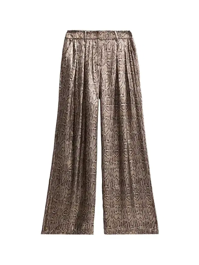 Ramy Brook Women's Oscar Metallic Python-Print Wide-Leg Pants