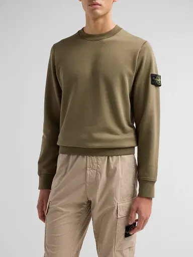 Stone Island Men's Felpa Cotton Crewneck Sweatshirt | Thumbnail 4