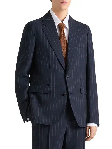 Givenchy Men's Single-Breasted Deconstructed Striped Jacket in Wool | Thumbnail 3