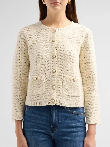Frame Women's The Chevron Knit Cardigan | Thumbnail 5