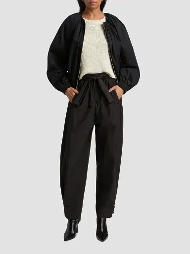 DEREK LAM 10 CROSBY Women's Connor Cotton-Poplin Tapered Self-Belt Pants | Thumbnail 2