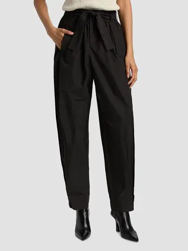 DEREK LAM 10 CROSBY Women's Connor Cotton-Poplin Tapered Self-Belt Pants | Thumbnail 3