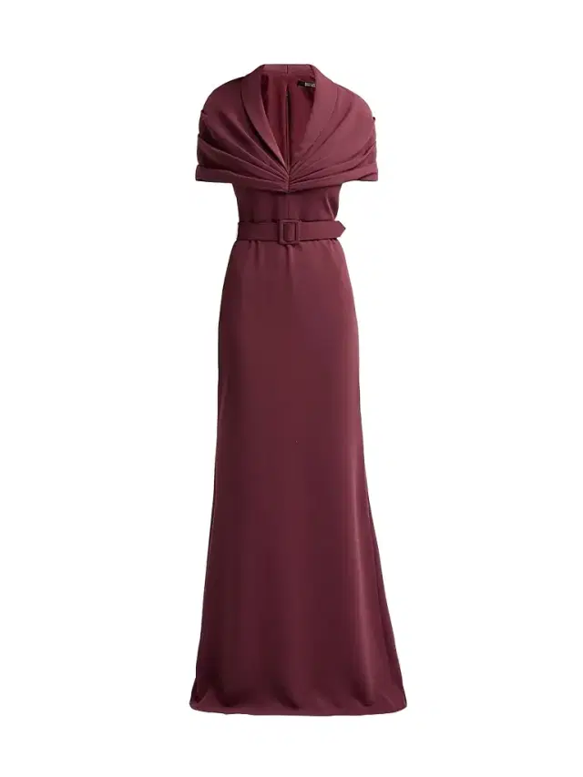 BADGLEY MISCHKA Women's Draped Belted Gown