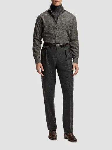 Ralph Lauren Purple Label Men's Glen Check Flannel Shirt | Thumbnail 2 Ralph Lauren Purple Label Men's Glen Check Flannel Shirt | Thumbnail 2