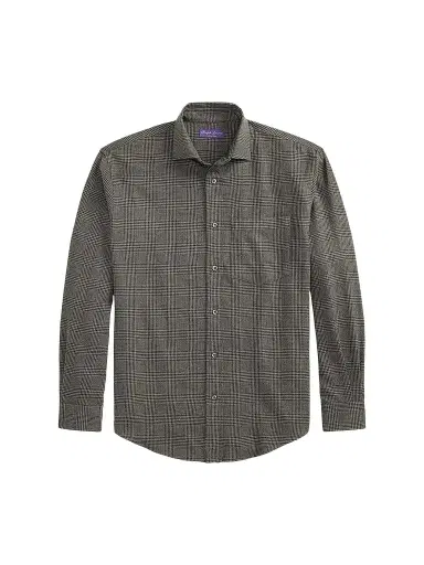 Ralph Lauren Purple Label Men's Glen Check Flannel Shirt | Thumbnail 1 Ralph Lauren Purple Label Men's Glen Check Flannel Shirt | Thumbnail 1