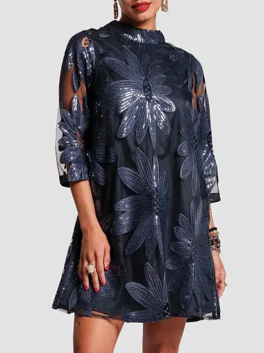 Frances Valentine Women's Diplomat Floral Appliqué Mini Dress | Thumbnail 2