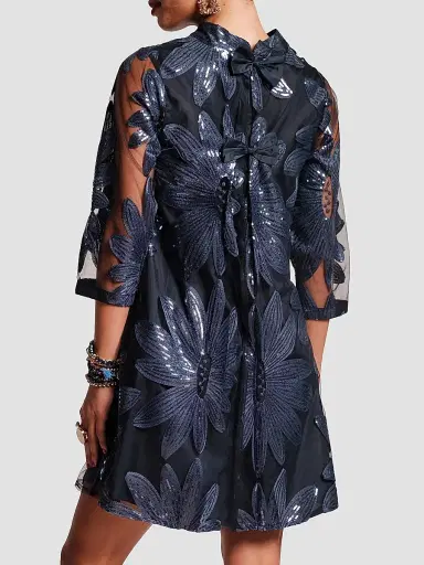 Frances Valentine Women's Diplomat Floral Appliqué Mini Dress | Thumbnail 3