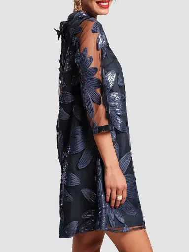 Frances Valentine Women's Diplomat Floral Appliqué Mini Dress | Thumbnail 4
