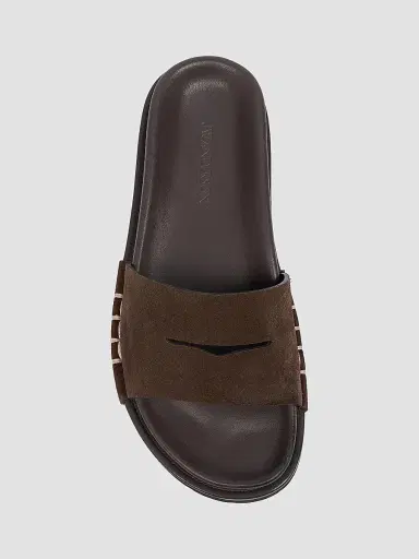 JW Anderson Women's Penny Loafer-Style Suede Slide Sandals | Thumbnail 4