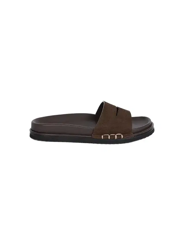 JW Anderson Women's Penny Loafer-Style Suede Slide Sandals