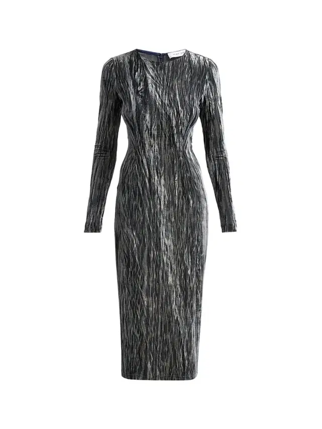 PRABAL GURUNG Women's Stretch Velvet Sheath Midi Dress