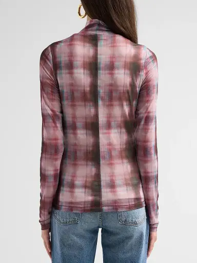 rag & bone Women's Yana Plaid Turtleneck Top | Thumbnail 3