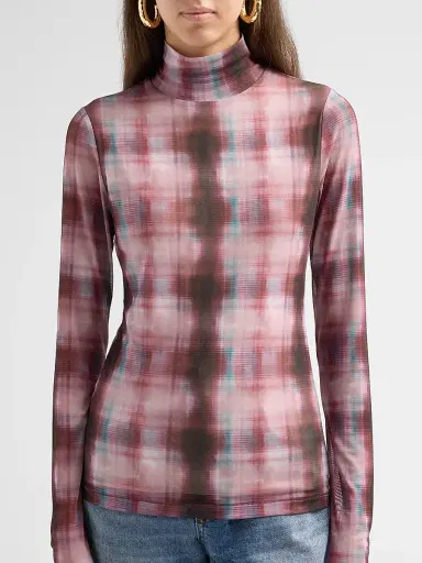 rag & bone Women's Yana Plaid Turtleneck Top | Thumbnail 5