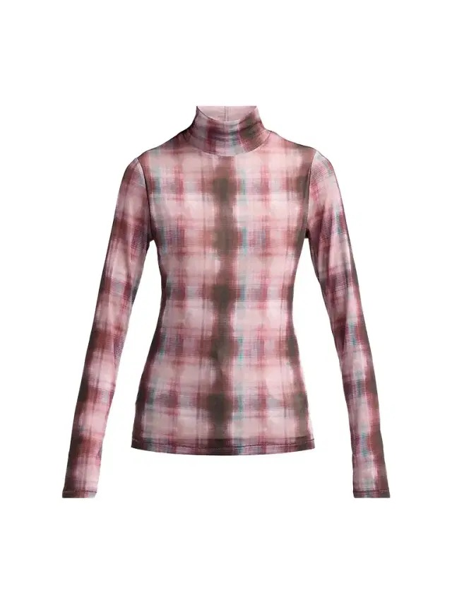 rag & bone Women's Yana Plaid Turtleneck Top