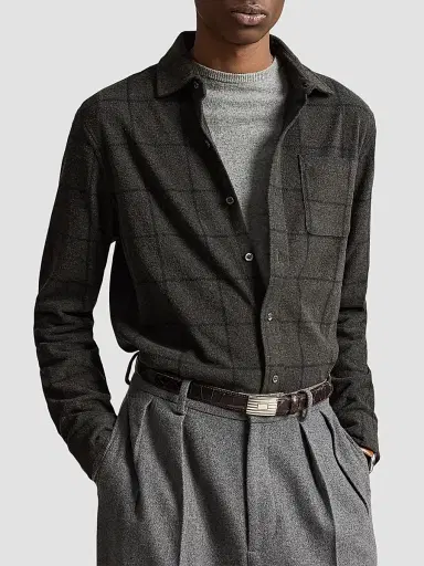 Polo Ralph Lauren Men's Glen Plaid Stretch-Knit Flannel Shirt | Thumbnail 4 Polo Ralph Lauren Men's Glen Plaid Stretch-Knit Flannel Shirt | Thumbnail 4