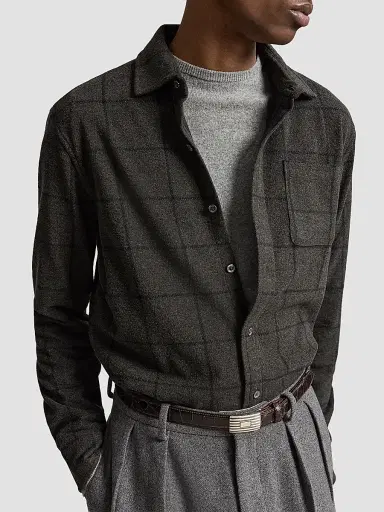 Polo Ralph Lauren Men's Glen Plaid Stretch-Knit Flannel Shirt | Thumbnail 5 Polo Ralph Lauren Men's Glen Plaid Stretch-Knit Flannel Shirt | Thumbnail 5