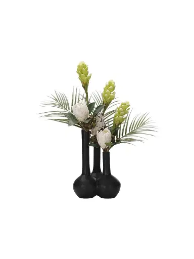 NDI Faux Protea & Ginger Arrangement In Metal Vase | Thumbnail 1
