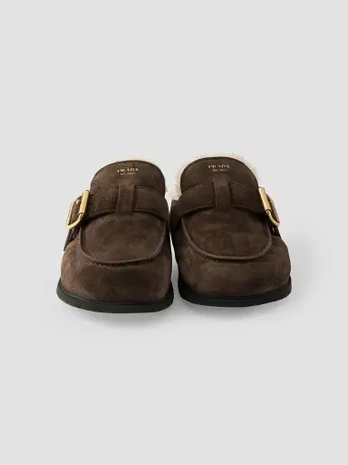 Prada Women's Suede Mules | Thumbnail 4 Prada Women's Suede Mules | Thumbnail 4