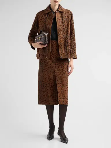 Kobi Halperin Women's Lana Leopard-Print Embellished Suede Jacket | Thumbnail 2