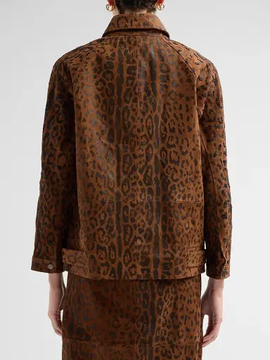 Kobi Halperin Women's Lana Leopard-Print Embellished Suede Jacket | Thumbnail 3