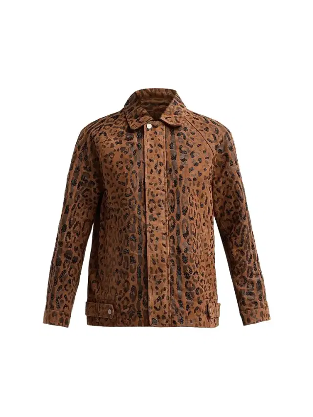 Kobi Halperin Women's Lana Leopard-Print Embellished Suede Jacket