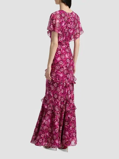 Saloni Women's Sarita Floral Silk Maxi Dress | Thumbnail 5