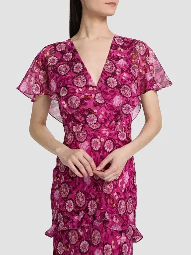 Saloni Women's Sarita Floral Silk Maxi Dress | Thumbnail 6